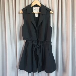 Anthropologie Cartonnier Black Sleeveless Vest Womens S Oversized Cinch Waist